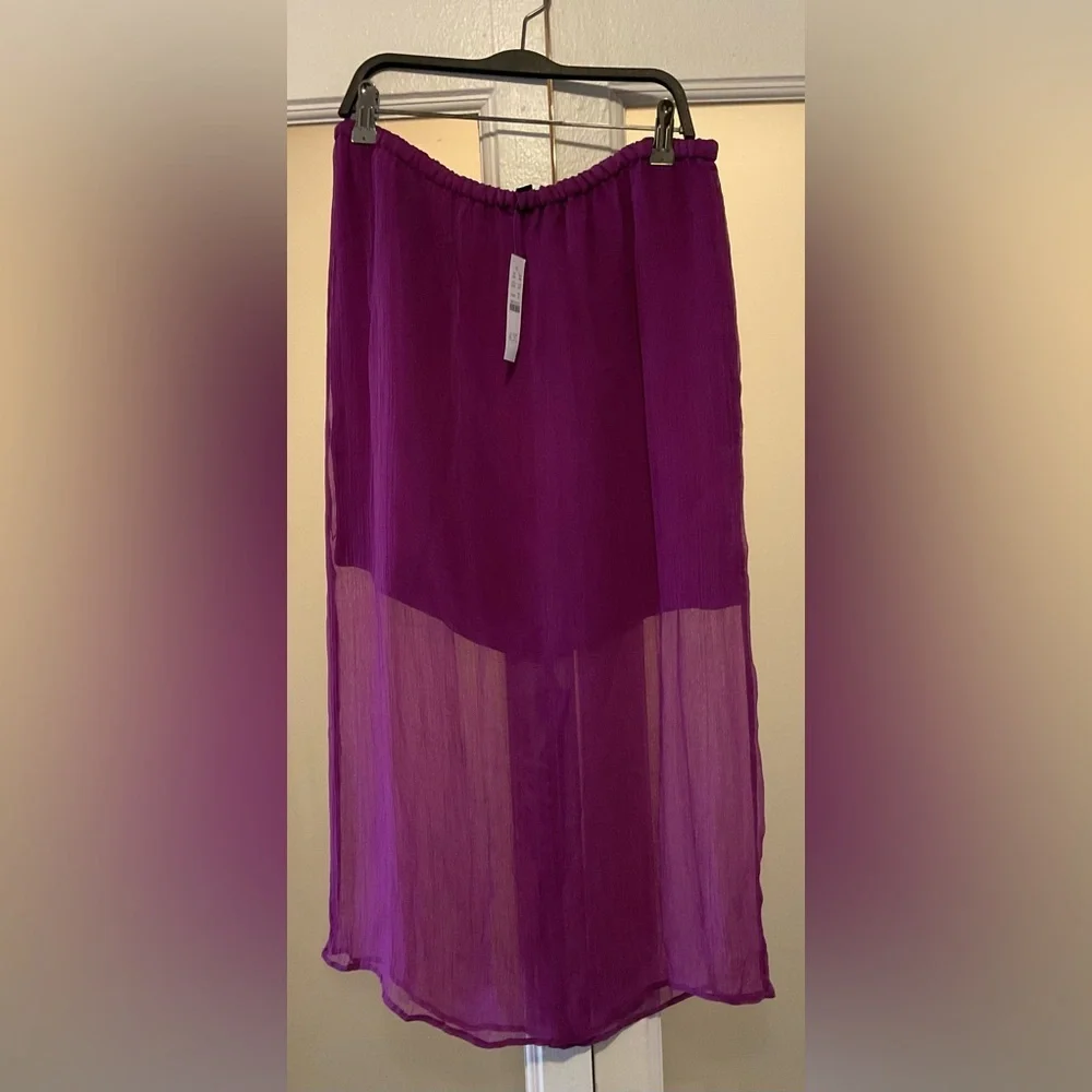 NWT J. Crew Gwyneth Purple Chiffon Skirt